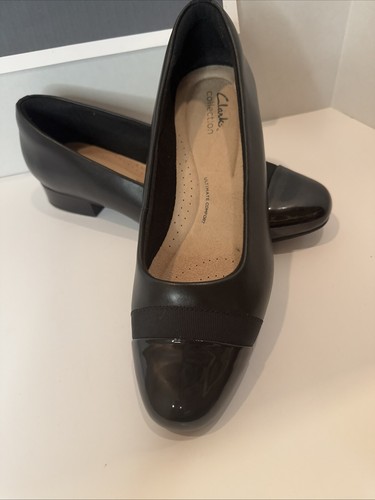 Mocassino slipon Clarks Collection Juliet Monte in pelle con punta a cappuccio nero noir taglia 9