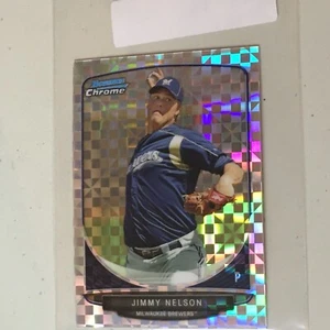 F53654  2013 Bowman Chrome Mini X-fractors #25 Jimmy Nelson /100 Brewers - Picture 1 of 1