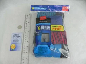 Boys HANES Ultimate Bonus 6 pk BOXER BRIEFS sz XL 18-20 Blues Red NEW in Package - Picture 1 of 10