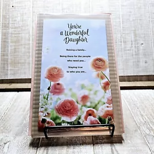 American Greetings Mother's Day Card 6x8 For Daughter Peach Gold Floral - Picture 1 of 10