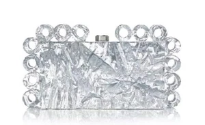 Cult Gaia Women's Harlow Clutch, Silver, One Size - Picture 1 of 1