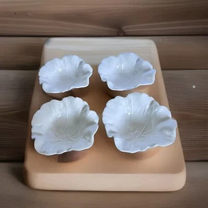 Williams-Sonoma White Leaf Bowl Made In Italy Set Of 4 - Imagen 1 de 10