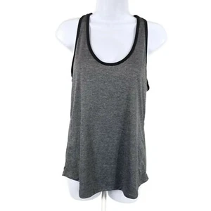 Old Navy Active Semi-Fitted Racerback Tank Top Womens M Gray Black - Picture 1 of 9