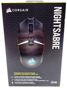Corsair 26000 DPI RGB Nightsabre Wireless FPS Mouse Gaming Brand New - Photo 1/3