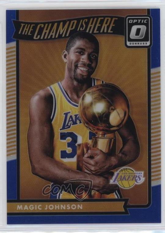 2016 Panini Donruss Optic The Champ is Here Blue Prizm /49 Magic Johnson #15 HOF
