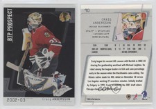 2002-03 ITG Be A Player Between the Pipes /100 Craig Anderson #90 Rookie RC