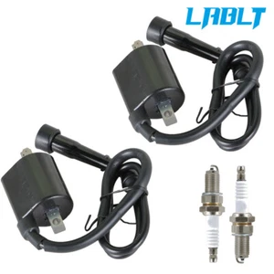 LABLT 2pcs Ignition Coil & Spark Plug For 1987-2000 Yamaha VIRAGO 535 XV535 - Picture 1 of 8