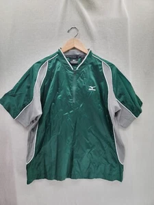 NWT MIZUNO TEAMWEAR Men 1/4 Zip Baseball Golf Vented Windbreaker Green Gray Sz-S - Picture 1 of 7