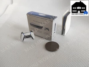 Miniature scale PS5, miniature console, box and controller, Handmade art. - Picture 1 of 6
