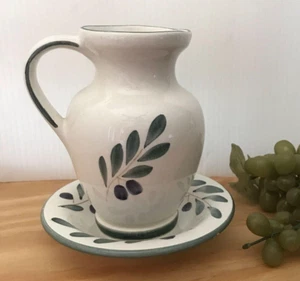 #1057 Fortebraccio, Ceramic Pitcher and plate, Signed and numbered BREAKFAST - Picture 1 of 6