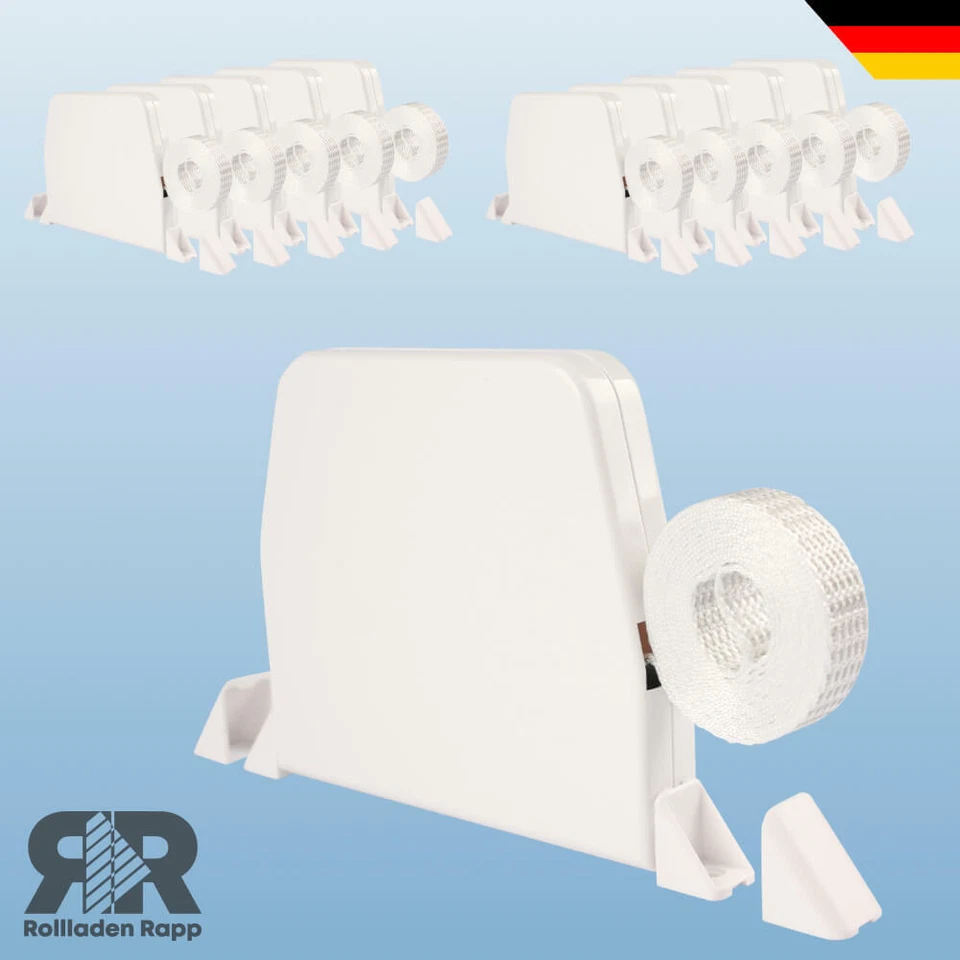 10 Rolladen Mini Gurtwickler inklusive Gurt Rollladen Rollo Wickler 14mm weiß