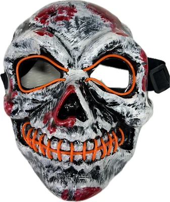 Light Up Skeleton Mask Skull LED Halloween Costume Glow in Dark Scary Purge - image 1 of 4