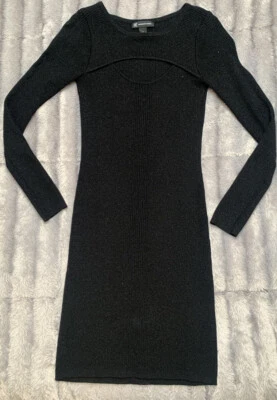 INC Glitter Body Con Dress Black SZ S - Image 1 of 3
