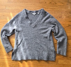 Vince Womens Merino Wool & Alpaca Sweater Gray V Neck Maternity Medium - Picture 1 of 8