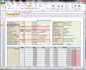 Excel Pay Stub Generator Taschenrechner und Drucker - einfache benutzerdefinierte Vorlage - Bild 1 von 7