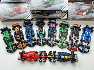 All 10 F1 LEGO Speed Champions Complete Set, FULLY ASSEMBLED, MINT CONDITION. - Picture 1 of 2