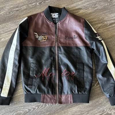 Chor Clothing Company CCC Men's Black/Maroon Motorcycle Racing Jacket Size Small - Image 1 of 4