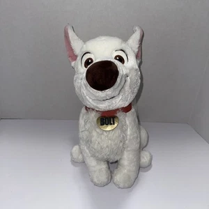 Disney Store White Dog BOLT 13" Plush Stuffed Animal Happy - Picture 1 of 4