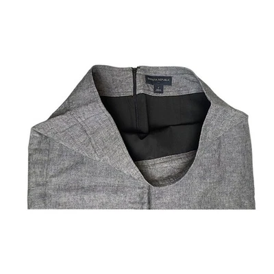 Falda Banana Republic de lino línea A negra/gris talla 6 Foto 1 de 4