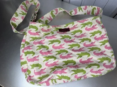 Bolso Bandolera Bungalow 360 Rosa Verde Cocodrilo Lona Algodón Foto 1 de 4