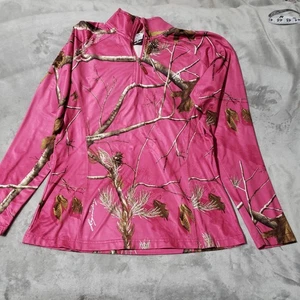 Realtree LS Pink Camo Quarter Zip Top Legendary Whitetails Sz Medium RN# 115841 - Picture 1 of 8