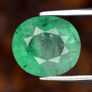 💎 3,36ct 10x9mm Oval Natürlicher Grüner Smaragd - Unbeheizt, Kolumbien Edelstein - Bild 1 von 4