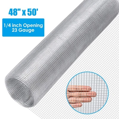 Hardware Cloth Galvanized Chicken Wire Welded Fence Mesh Roll 48"x 50' 1/4 inch - Image 1 of 4