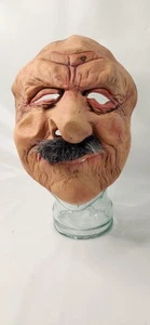 Vintage Old Man Rubber Mask Mustache Halloween  - Picture 1 of 6
