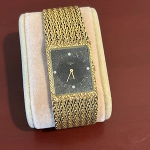 Vintage Longines Gold Watch Black Moderate Condition Untested As Is! See Pics!! - Picture 1 of 24