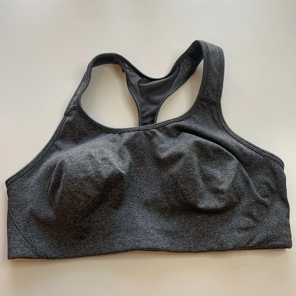 Avia XL Sports Bra Women’s Racer Back Gray Light Padded Scoop Neck - Image 1 of 4