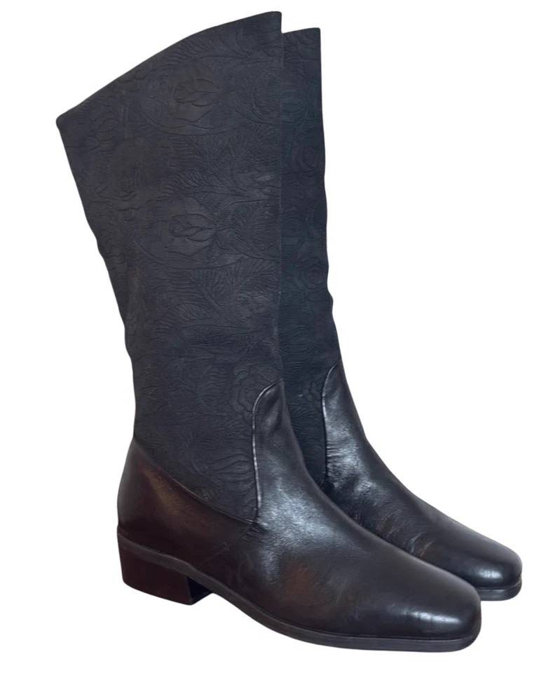 Markon Suela Botas Cuero Floral Negro Talla 8 Foto 1 de 4