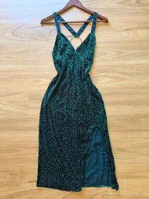 Jagger and stone dress Green Leopard bodycon Size XS/S - image 1 of 4