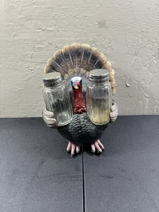 Thanksgiving Turkey Salt & Pepper Holder with Shakers Anthropomorphic - Picture 1 of 7