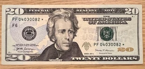 $20 Star Note 2017 Series A circulated ungraded # PF04030082* Atlanta F6 - Picture 1 of 3