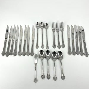 Reed & Barton Elegant Vintage Flatware Set Lot 24 Forks Spoons Knives Korea - Picture 1 of 7