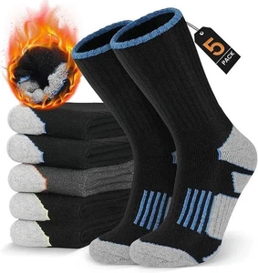 Men’s Merino Wool Thermal Socks Soft, Warm & Cushioned Winter Crew Socks Outdoor - Picture 1 of 23