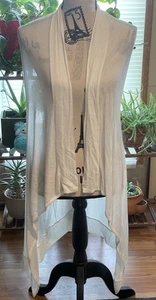 Kimono Vest Cream Open Front Size L Eye Candy by One Step Up New W/ Tags - Picture 1 of 6