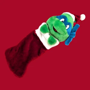 Vintage TMNT Teenage Mutant Ninja Turtles Leonardo 21" Weihnachten Strumpf Socke - Bild 1 von 9