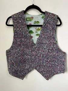 Handmade Weaved Patchwork Waistcoat, Handmade Large 40” Chest Open Vintage - Picture 1 of 10