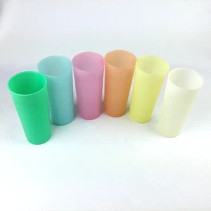 Tupperware Tumblers #107 Tall 16 oz Cup Pastel Vintage 1970s Set LOT x 6 - Picture 1 of 7