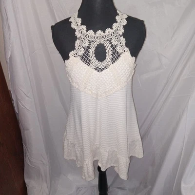 Maurices кремовый крючком отделки Топ женщин размер маленький мягкий богемное - Изображение 1 из 4