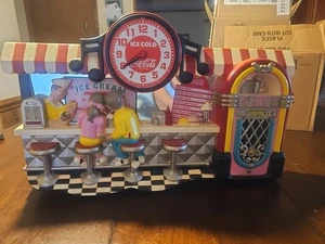 Vintage Coca-Cola 50's  3D Ice Cream Soda Fountain Diner Wall Hanging Clock 1992 - Picture 1 of 5