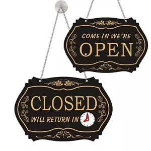 Open Signs For Business Plastic Open Sign Double Sides with “Will Return” Clo... - Picture 1 of 7