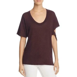 IRO. Jeans Womens Purple Linen Destroyed Heathered T-Shirt Top S - Picture 1 of 1