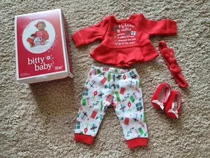 American Girl Doll Bitty Baby Holiday Wish List Pajamas PJs Slippers Read New - Picture 1 of 8