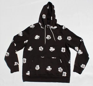 Official Disney Mickey Mouse All Over Print Hoodie Hooded Sweatshirt Black L  - Picture 1 of 6