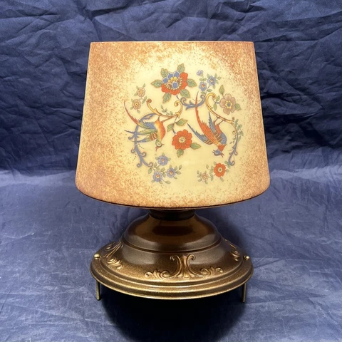 Antique Flush Mount Fixture Rewired Bird of paradise shade Nice 200A Cover