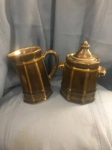 Pfaltzgraff--Heritage--Green--Creamer 24H and Sugar Bowl with lid 22H - Picture 1 of 2