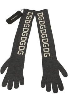 Vtg Dolce & Gabbana Gray Logo Wool Gloves - Picture 1 of 9