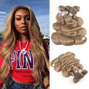 1/3/4 Bundles Color 27 Honey Blonde Body Wave Hair Weave Human Hair Extensions - Picture 1 of 14